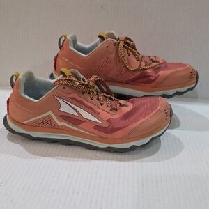 Altra Lone Peak 5 Women's Coral and White Trail Shoes Size 10